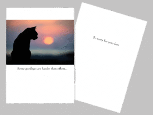 cat silhouette pet sympathy card